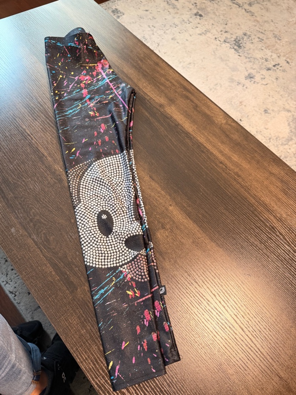 Terez Black Leggings with Neon Paint Splatter Crystal Emoji Collection